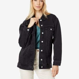 Madewell Oversized Trucker jean jacket in Washed Black sz S